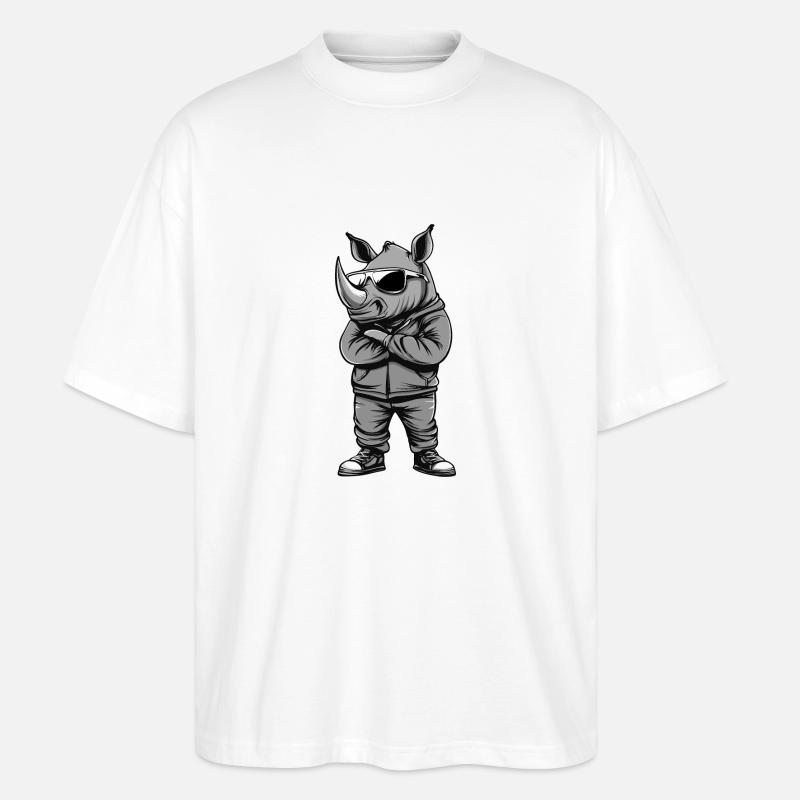 Nashorn Comic - Stanley/Stella Oversized Unisex Bio T-Shirt Blaster 2.0 - Weiß