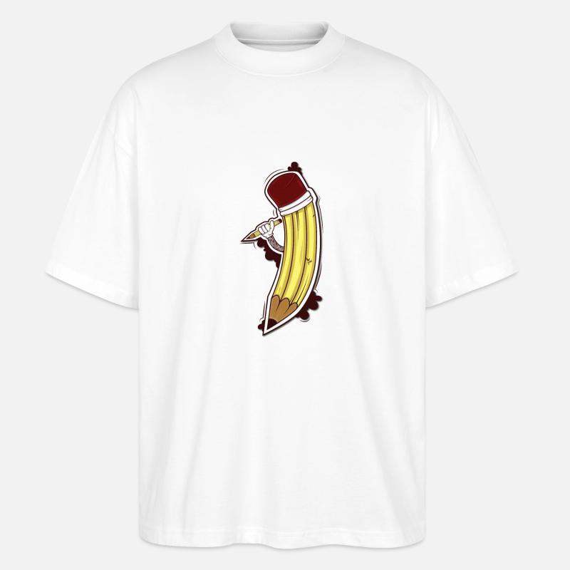 Ein Bleistift bringt einen Bleistift - Stanley/Stella Oversized Unisex Bio T-Shirt Blaster 2.0 - Weiß