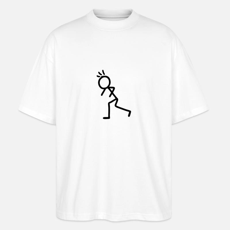 Strichmännchen - laufen - Stanley/Stella Oversized Unisex Bio T-Shirt Blaster 2.0 - Weiß