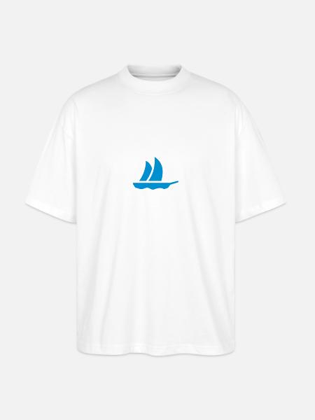 Segelboot (1c) - Stanley/Stella Oversized Unisex Organic T-shirt Blaster 2.0 - white