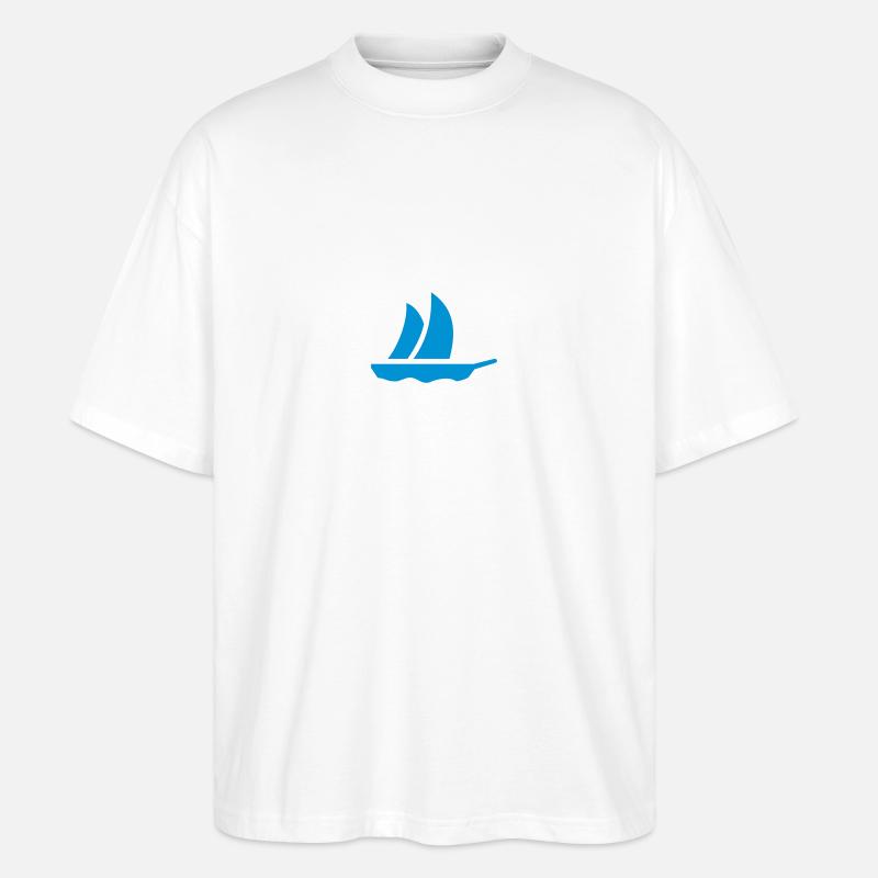 Voilier (1c) - T-shirt bio Blaster 2.0 coupe oversize Stanley/Stella Unisexe - blanc