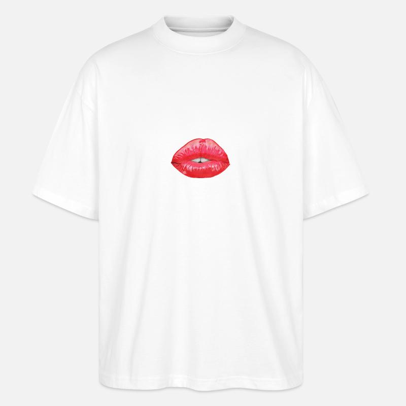 Lippen - Stanley/Stella Oversized Unisex Bio T-Shirt Blaster 2.0 - Weiß