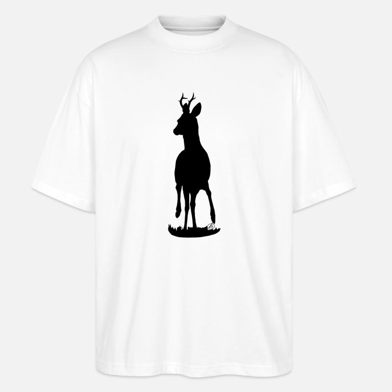 Stolzer Rehbock - Stanley/Stella Oversized Unisex Bio T-Shirt Blaster 2.0 - Weiß