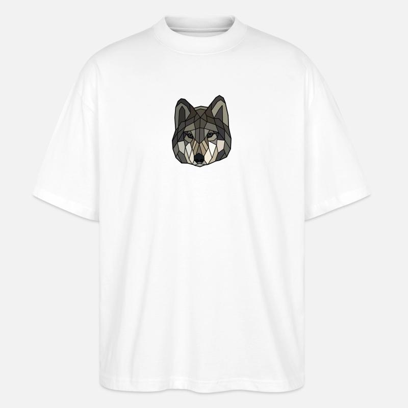 Wolf blanko - Stanley/Stella Oversized Unisex Bio T-Shirt Blaster 2.0 - Weiß