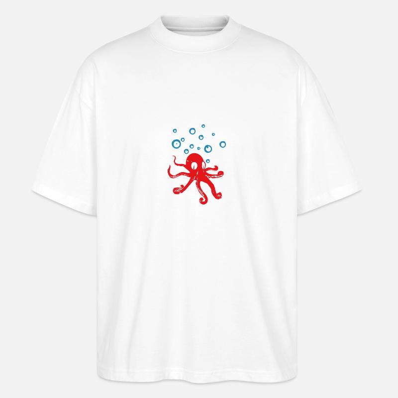 Octopus - Stanley/Stella Oversized Unisex Bio T-Shirt Blaster 2.0 - Weiß