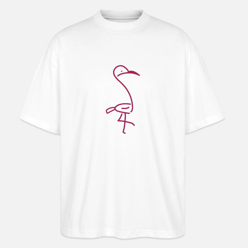 Flamingo - Line - Stanley/Stella Oversized Unisex Bio T-Shirt Blaster 2.0 - Weiß