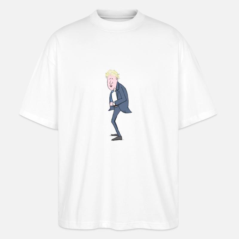 Boris Johnson Illustration - Stanley/Stella Oversized Unisex Bio T-Shirt Blaster 2.0 - Weiß