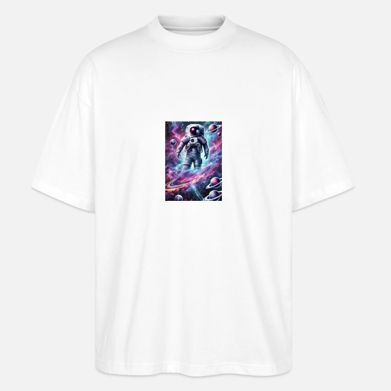 Un astronaute dans le cosmos - T-shirt bio Blaster 2.0 coupe oversize Stanley/Stella Unisexe - blanc