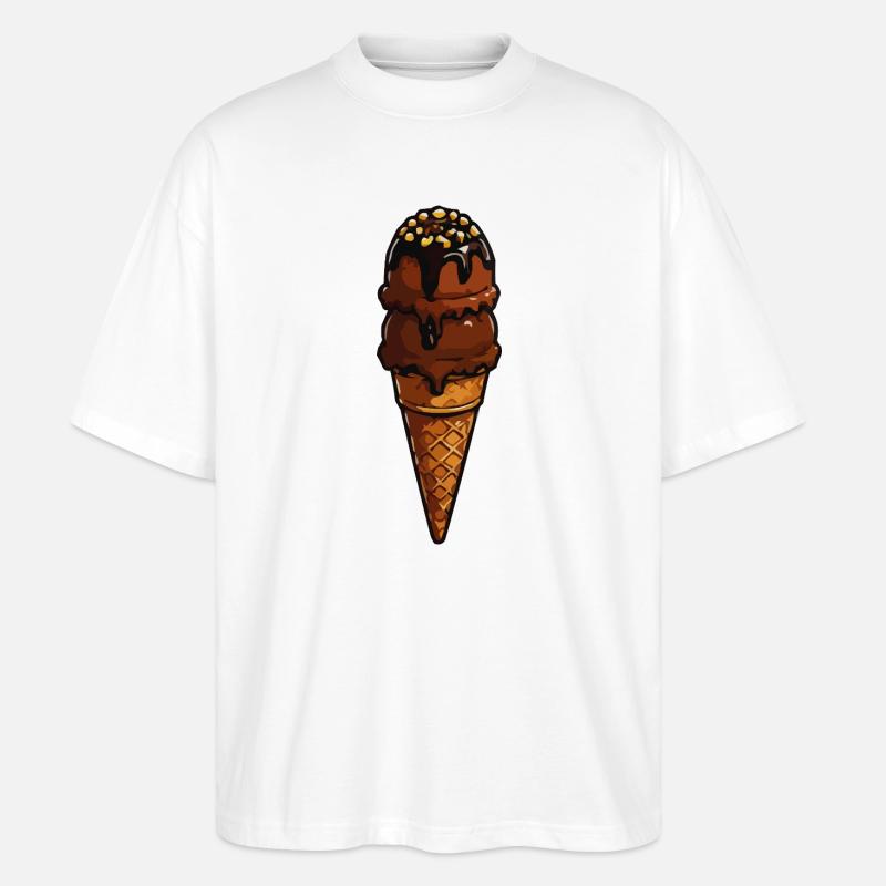 Schoko Eistütenzauber - Stanley/Stella Oversized Unisex Bio T-Shirt Blaster 2.0 - Weiß