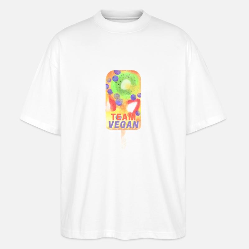 Team Vegan Eis - Stanley/Stella Oversized Unisex Bio T-Shirt Blaster 2.0 - Weiß