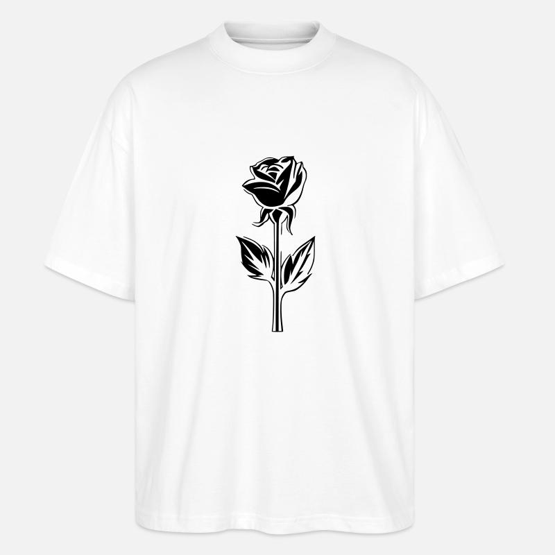 Conception simple de rose fleurie - T-shirt bio Blaster 2.0 coupe oversize Stanley/Stella Unisexe - blanc