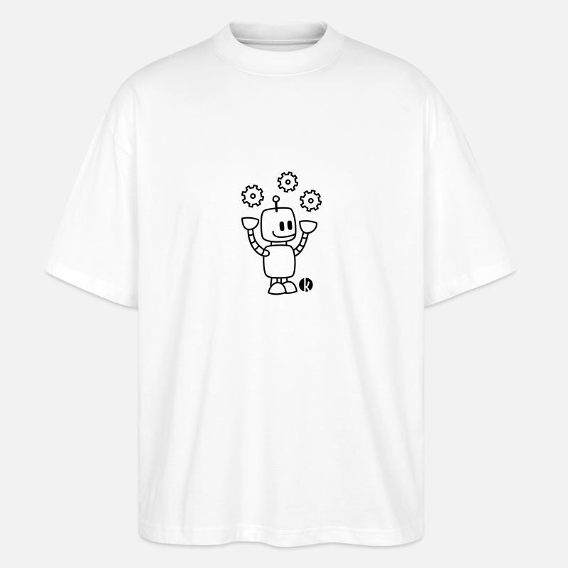 Happy Juggling Robot - Stanley/Stella Oversized Unisex Bio T-Shirt Blaster 2.0 - Weiß