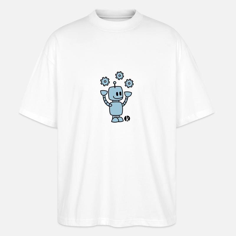 Happy Robot (2c) - Stanley/Stella Oversized Unisex Bio T-Shirt Blaster 2.0 - Weiß