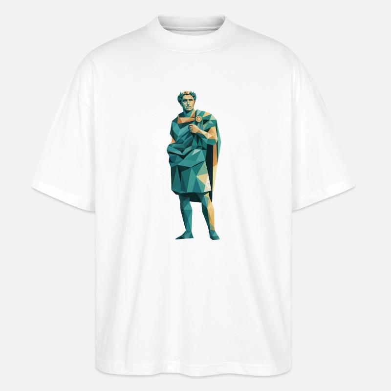 Caesar - Cooles Geschichtslogo - Stanley/Stella Oversized Unisex Bio T-Shirt Blaster 2.0 - Weiß
