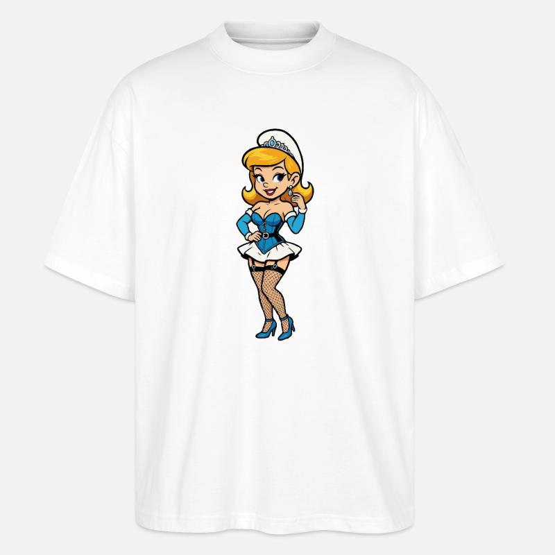 Blaue Gnomenfrau - Stanley/Stella Oversized Unisex Bio T-Shirt Blaster 2.0 - Weiß