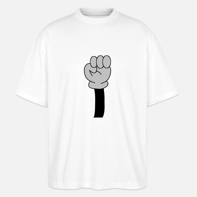 Erhöhte Faust Symbol - Stanley/Stella Oversized Unisex Bio T-Shirt Blaster 2.0 - Weiß