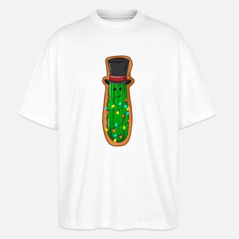 Concombre de Noël avec haut-de-forme - T-shirt bio Blaster 2.0 coupe oversize Stanley/Stella Unisexe - blanc