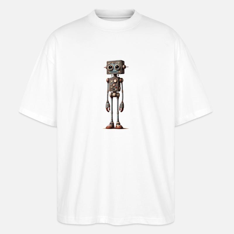 Roboterfrau - Stanley/Stella Oversized Unisex Bio T-Shirt Blaster 2.0 - Weiß