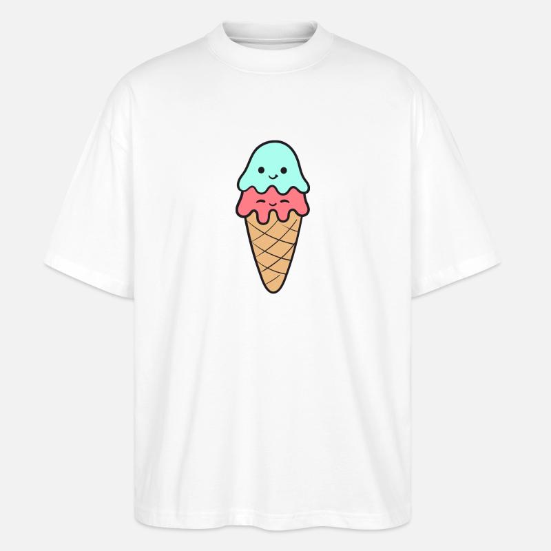 Eis Eiscreme - Stanley/Stella Oversized Unisex Bio T-Shirt Blaster 2.0 - Weiß