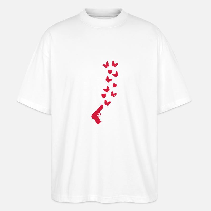 peace_gun1 - Stanley/Stella Oversized Unisex Bio T-Shirt Blaster 2.0 - Weiß