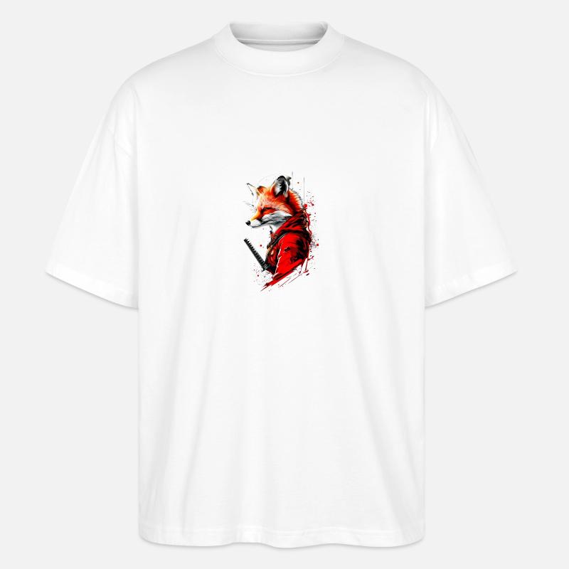 Fuchs im Mondlicht - Stanley/Stella Oversized Unisex Bio T-Shirt Blaster 2.0 - Weiß