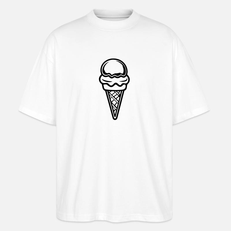 Crème glacée Crème glacée - T-shirt bio Blaster 2.0 coupe oversize Stanley/Stella Unisexe - blanc