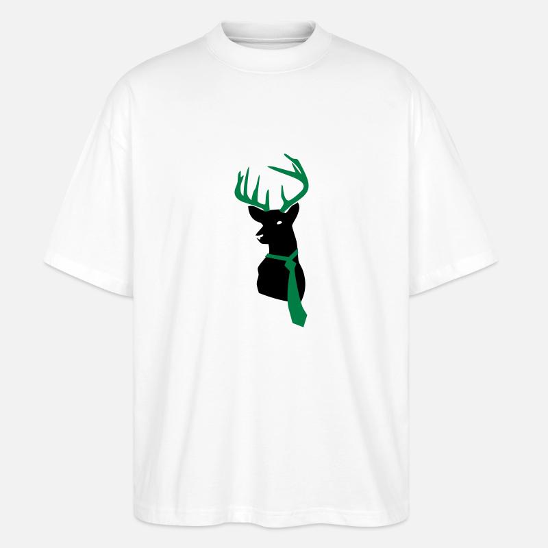 hirsch mit krawatte - Stanley/Stella Oversized Unisex Bio T-Shirt Blaster 2.0 - Weiß