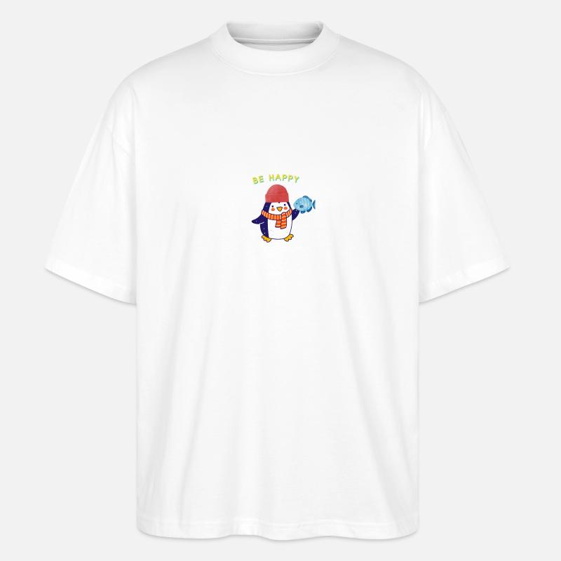 Pinguin - Stanley/Stella Oversized Unisex Bio T-Shirt Blaster 2.0 - Weiß