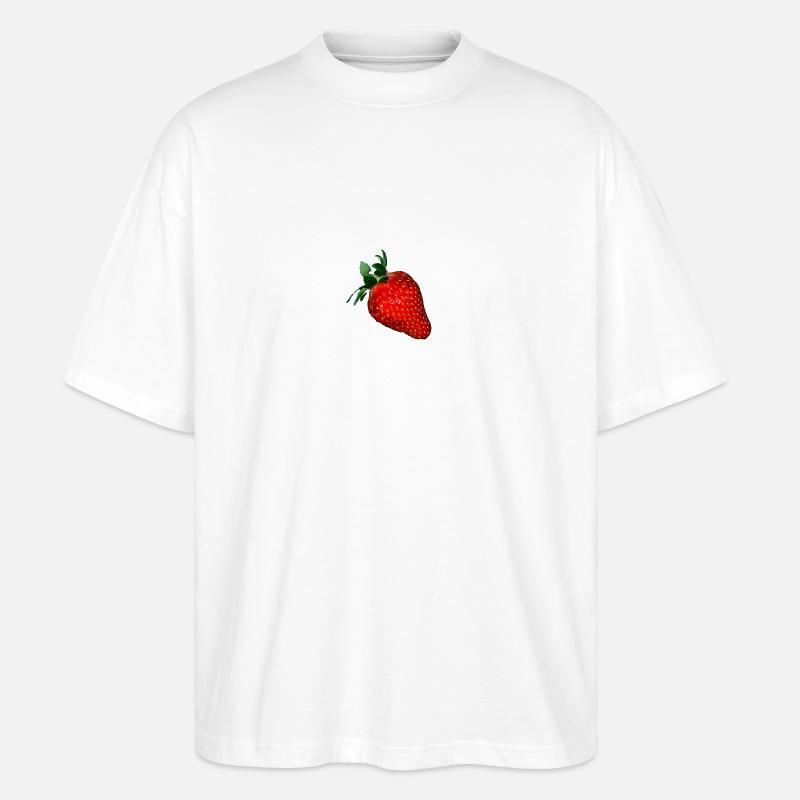 Erdbeere - Stanley/Stella Oversized Unisex Bio T-Shirt Blaster 2.0 - Weiß