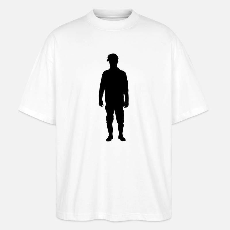 Baustellenleiter – Boden - Stanley/Stella Oversized Unisex Bio T-Shirt Blaster 2.0 - Weiß