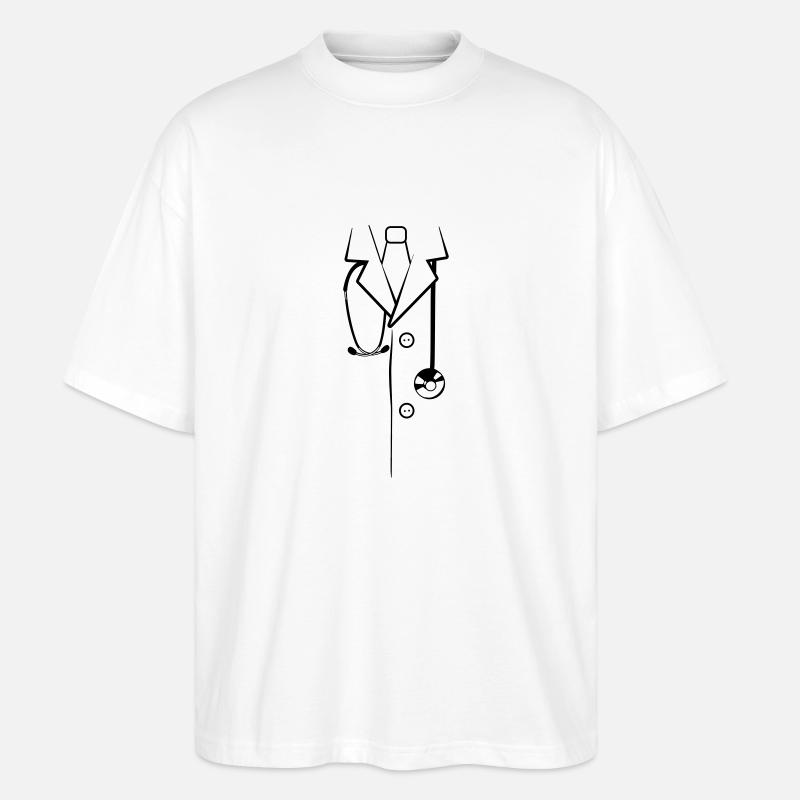 Arztkittel - Stanley/Stella Oversized Unisex Bio T-Shirt Blaster 2.0 - Weiß