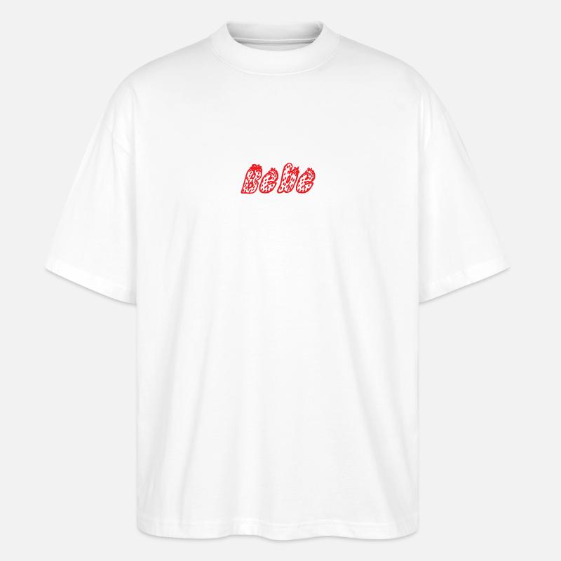 Bebe Abstrakte Rote Pixelkunst - Stanley/Stella Oversized Unisex Bio T-Shirt Blaster 2.0 - Weiß