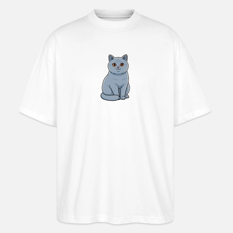 Britisch Kurzhaar Katze Haustier - Stanley/Stella Oversized Unisex Bio T-Shirt Blaster 2.0 - Weiß