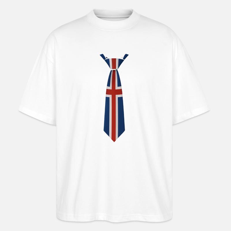 Conception de la cravate Union Jack - T-shirt bio Blaster 2.0 coupe oversize Stanley/Stella Unisexe - blanc