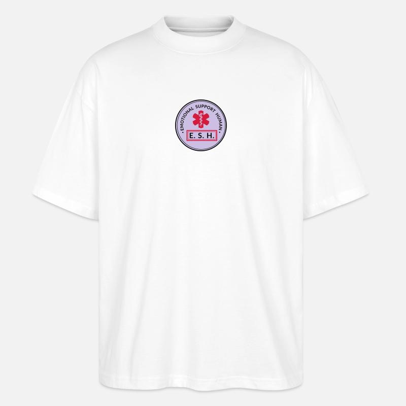 Emotional Support Human - Stanley/Stella Oversized Unisex Bio T-Shirt Blaster 2.0 - Weiß