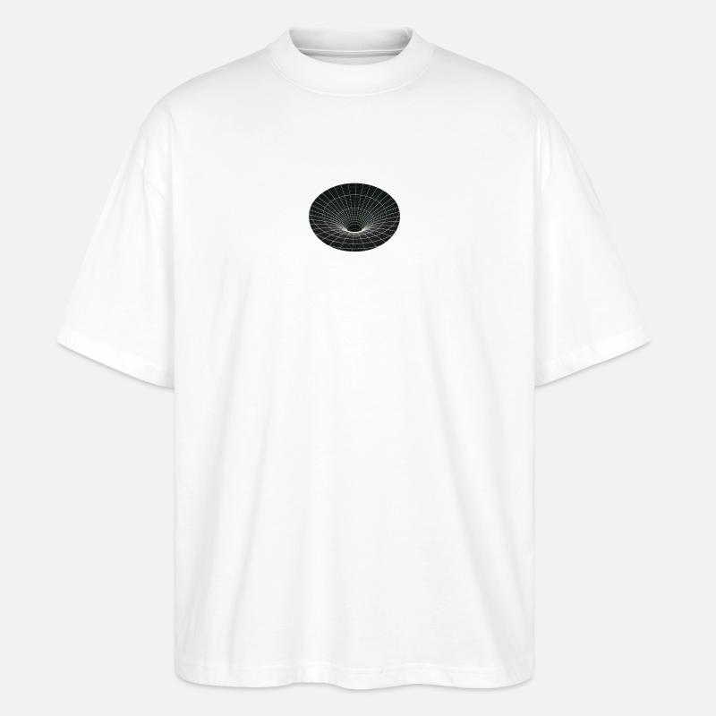 Vortex Grid Wormhole - Stanley/Stella Oversized Unisex Organic T-shirt Blaster 2.0 - white