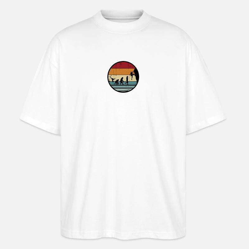 Evolution Climber Retro Kreis - Stanley/Stella Oversized Unisex Bio T-Shirt Blaster 2.0 - Weiß