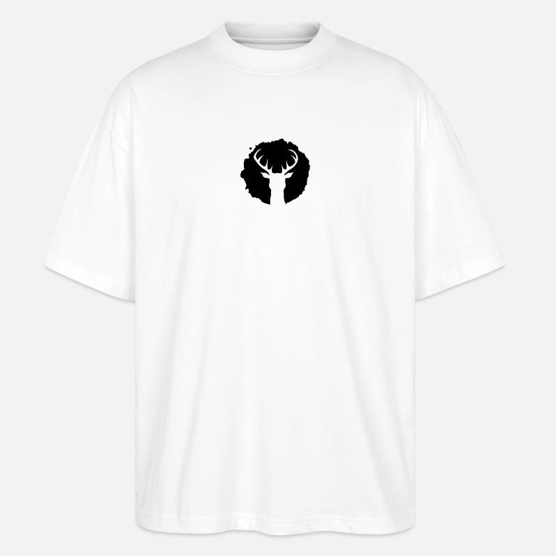 Hirsch Patch - Stanley/Stella Oversized Unisex Bio T-Shirt Blaster 2.0 - Weiß