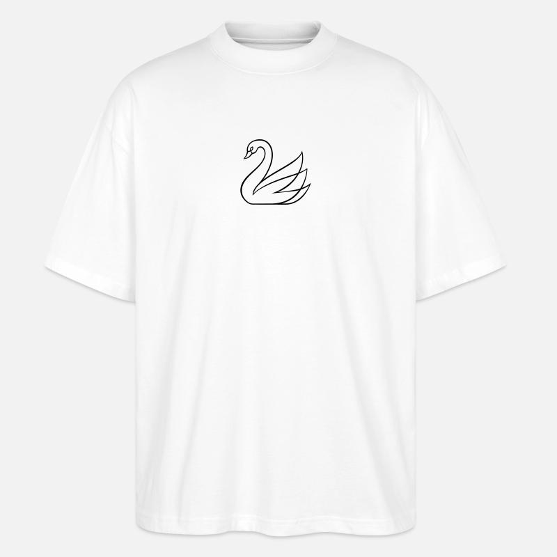Design minimaliste Cygne Style élégant Traits esthétiques - T-shirt bio Blaster 2.0 coupe oversize Stanley/Stella Unisexe - blanc