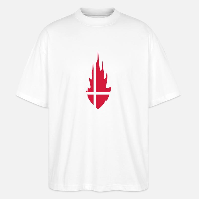 Denmark Danmark Fire Flame Design - T-shirt bio Blaster 2.0 coupe oversize Stanley/Stella Unisexe - blanc