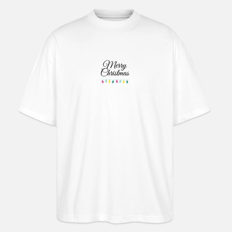 Merry Christmas mit Lichterkette - Stanley/Stella Oversized Unisex Bio T-Shirt Blaster 2.0 - Weiß