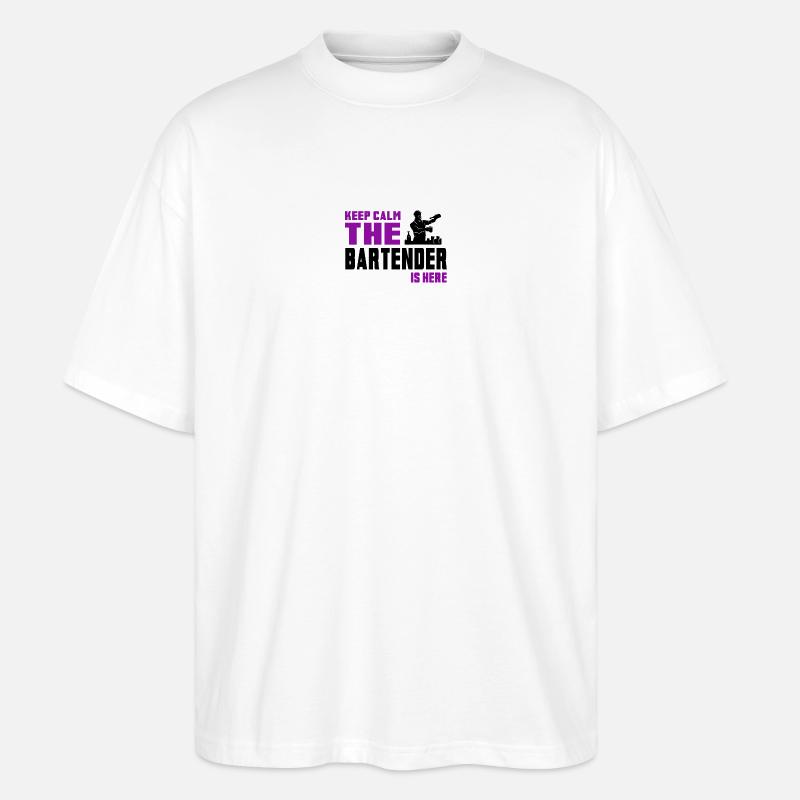 Keep calm bartender design - Stanley/Stella Oversized Unisex Organic T-shirt Blaster 2.0 - white