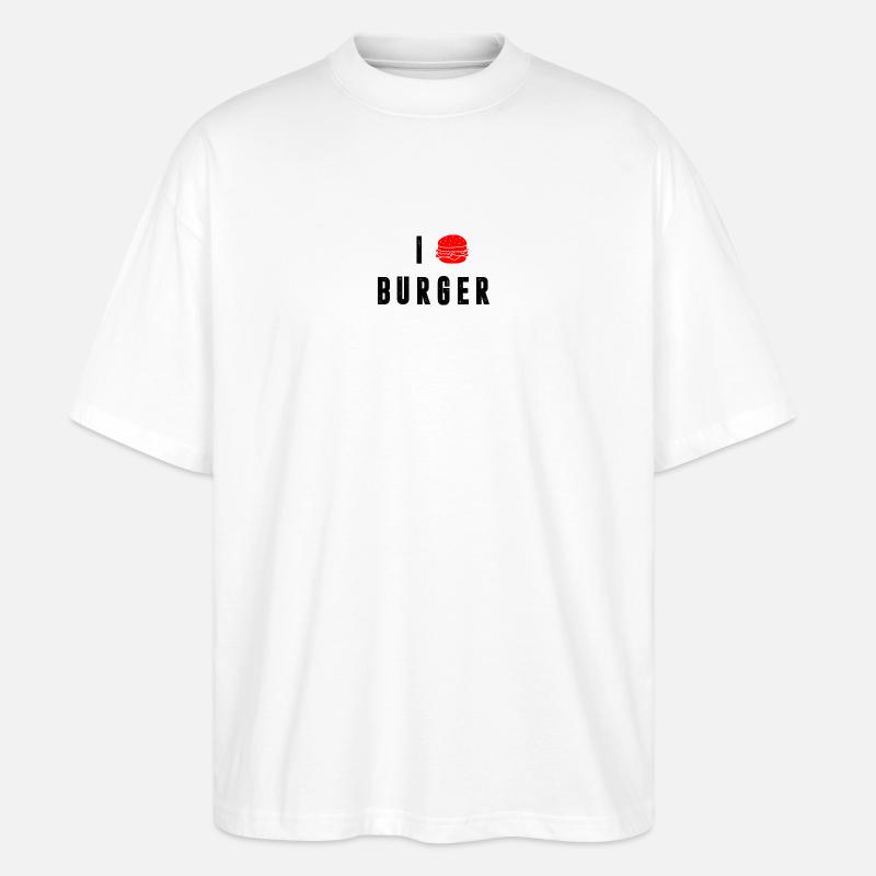 Ich liebe Burger - Stanley/Stella Oversized Unisex Bio T-Shirt Blaster 2.0 - Weiß