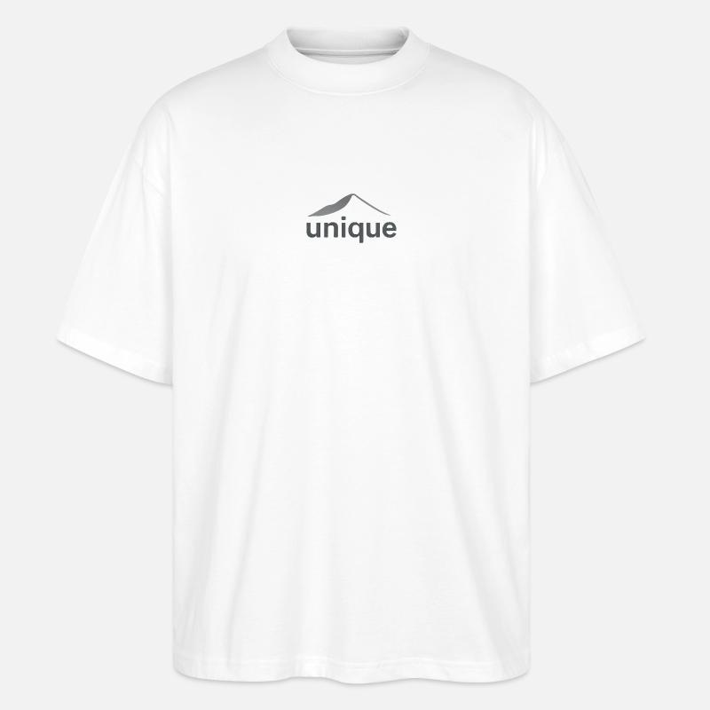 "Einzigartiges Bergdesign" - Stanley/Stella Oversized Unisex Bio T-Shirt Blaster 2.0 - Weiß