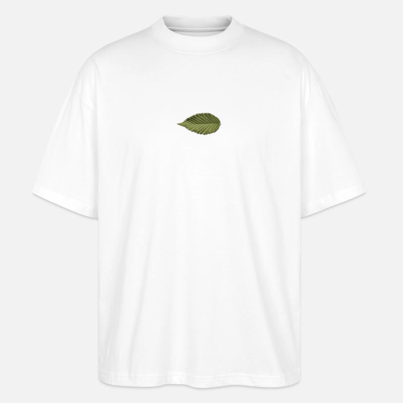 Blattstruktur Olivgrün Muster - Stanley/Stella Oversized Unisex Bio T-Shirt Blaster 2.0 - Weiß