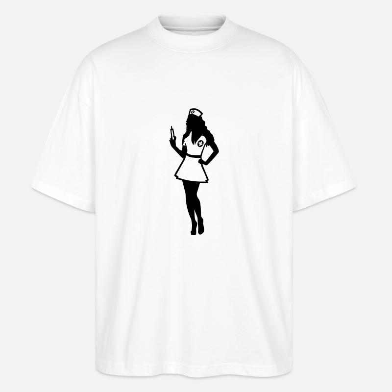 Infirmière - T-shirt bio Blaster 2.0 coupe oversize Stanley/Stella Unisexe - blanc