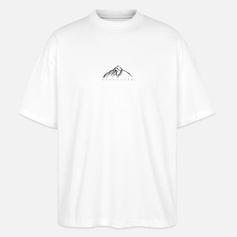 Graue Bergsilhouette - Stanley/Stella Oversized Unisex Bio T-Shirt Blaster 2.0 - Weiß