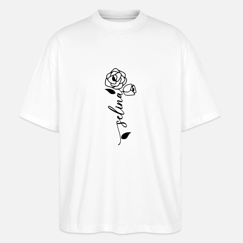 Selina Nom Prénom Nom Fleur - T-shirt bio Blaster 2.0 coupe oversize Stanley/Stella Unisexe - blanc