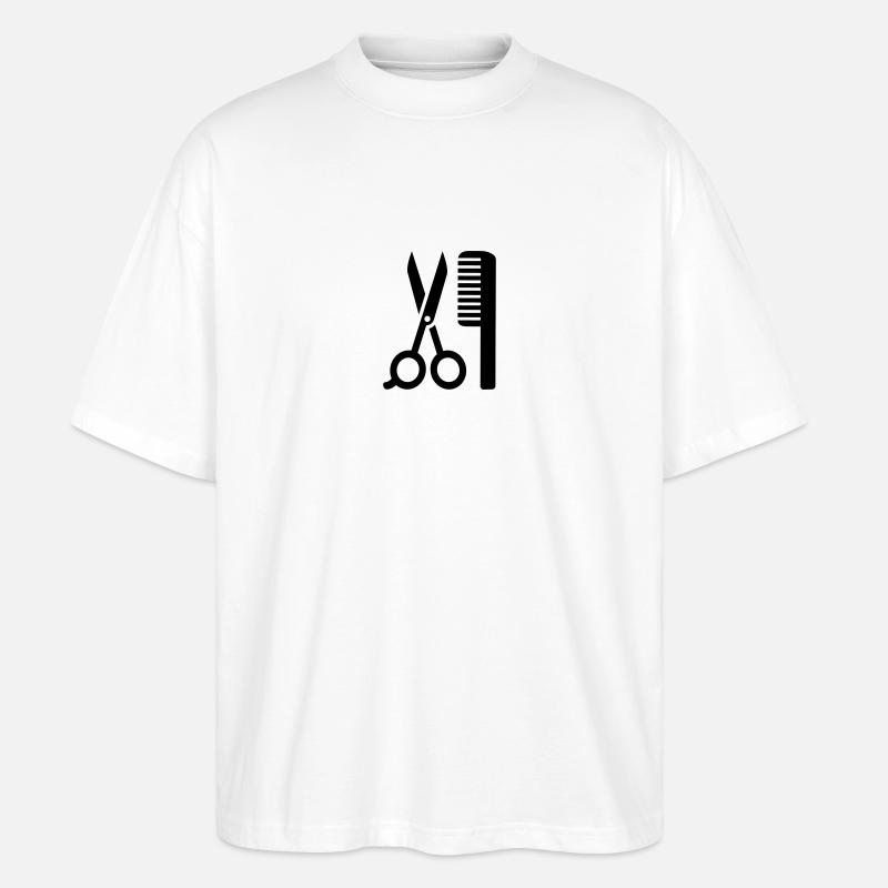 Friseur - Stanley/Stella Oversized Unisex Bio T-Shirt Blaster 2.0 - Weiß