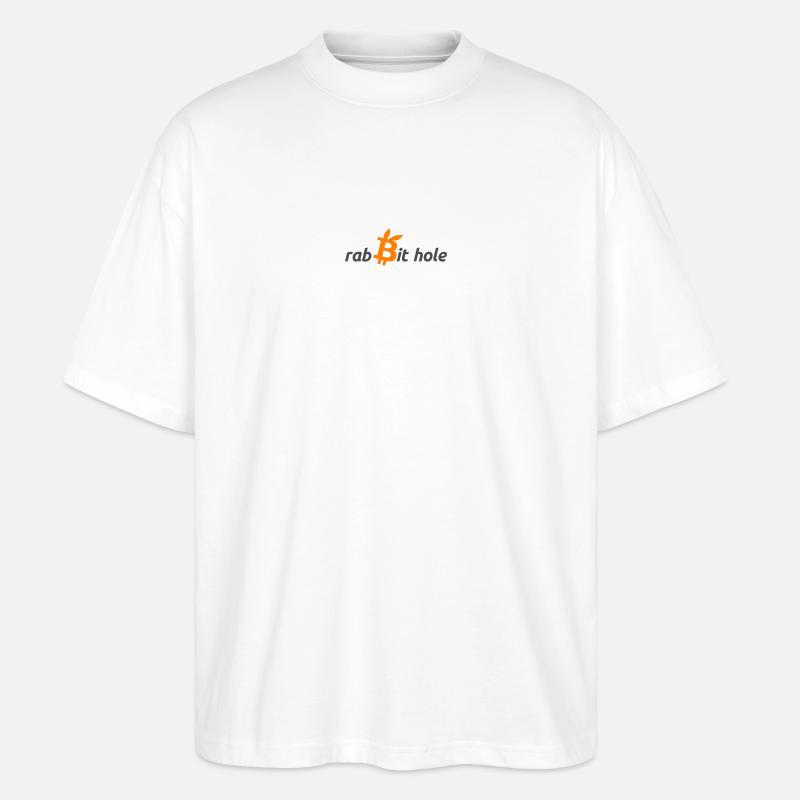 Digitale Bitcoin-Graphik auf Dunkelblau - Stanley/Stella Oversized Unisex Bio T-Shirt Blaster 2.0 - Weiß